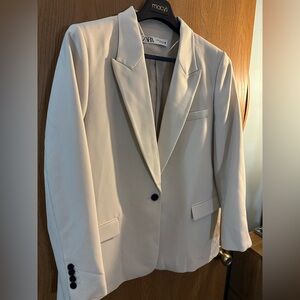 Zara Cream Blazer Jacket XXL